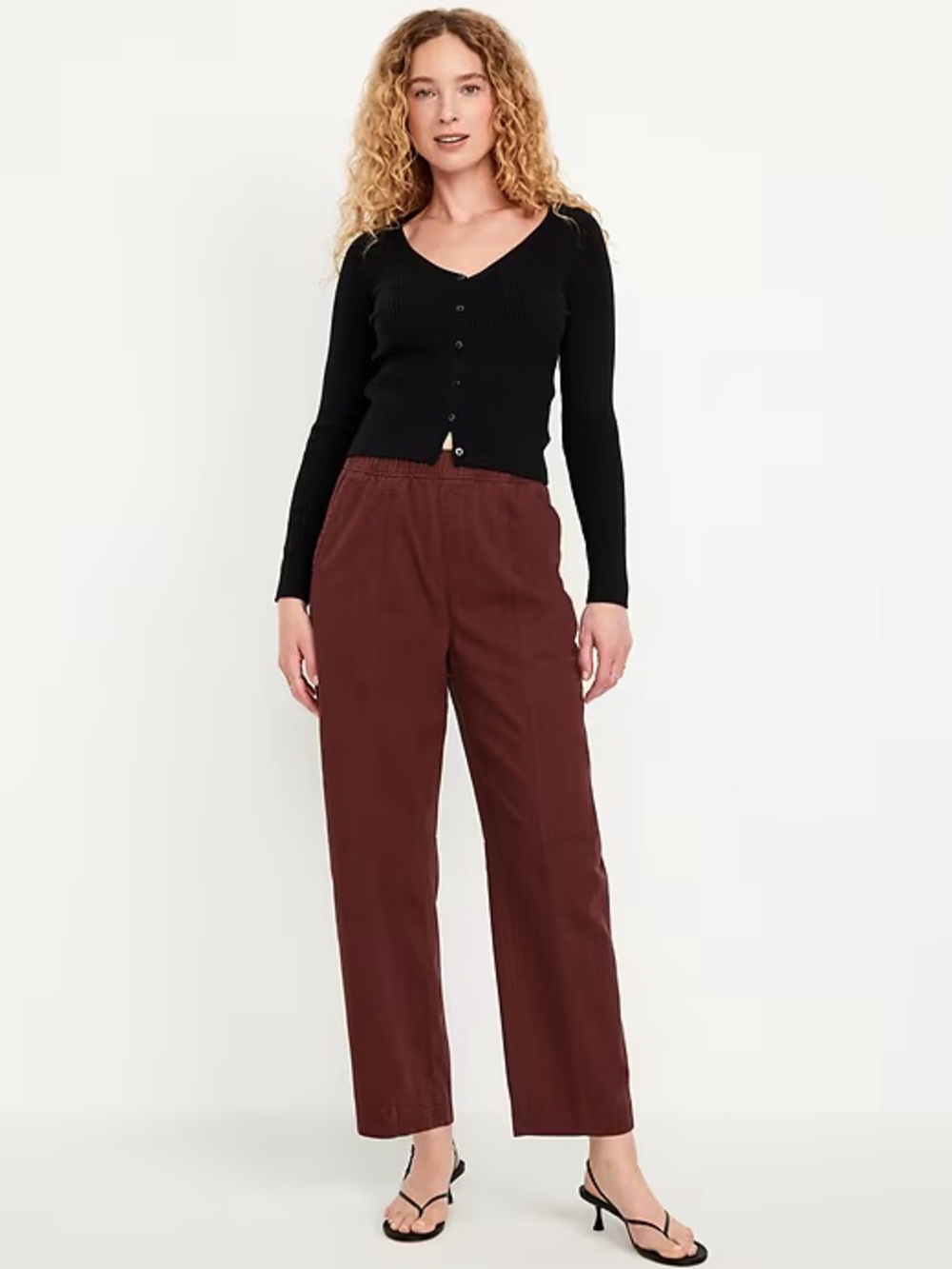 NWT! Old Navy High-Waisted Barrel Ankle Pants - Small Tall 801608 🖤